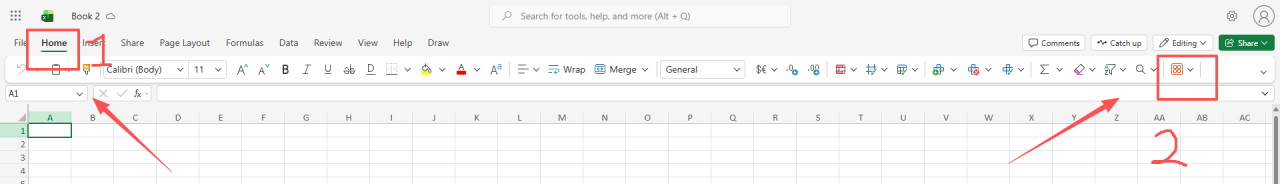 Excel - Home tab